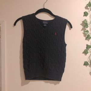 navy blue polo knit sweater vest 🤎